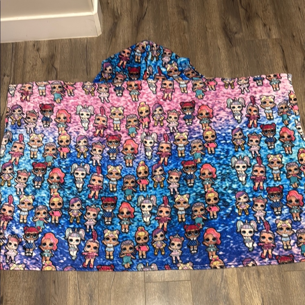 LOL doll super soft Hooded Blanket with hand pockets.